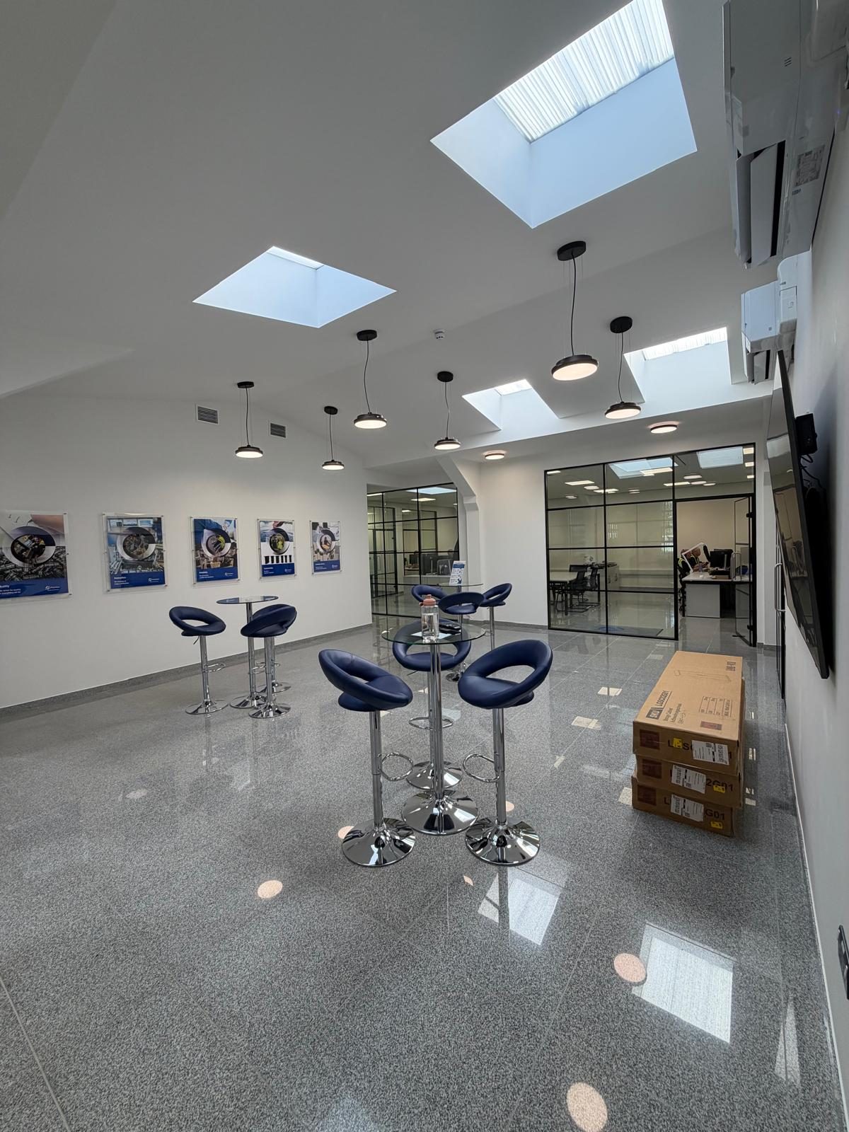 Finished space with rooflights, Atlantic Plastics, JLG Construction Services
