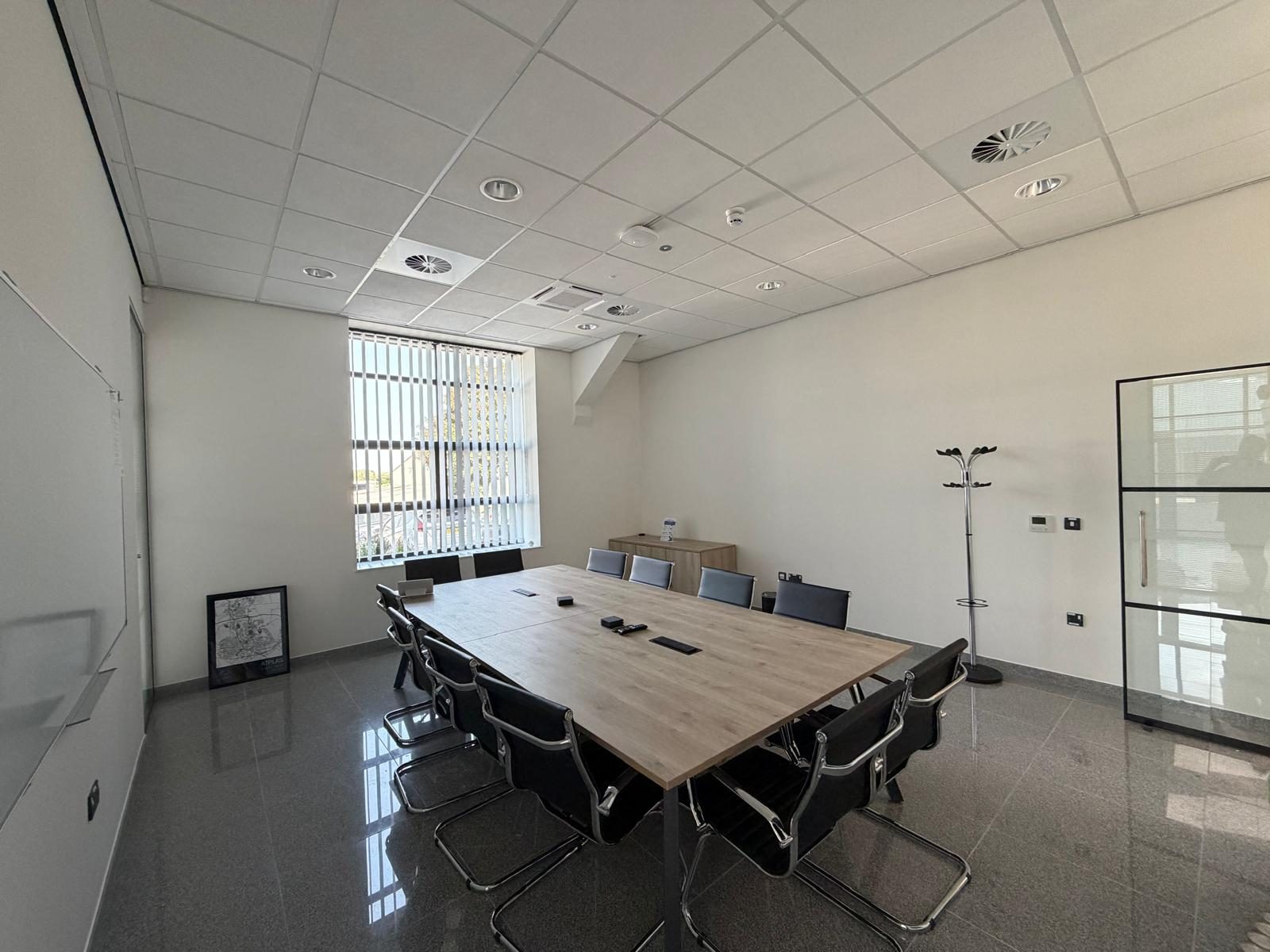 Completed boardroom & suspended ceiling, Atlantic Plastics, JLG Construction Services