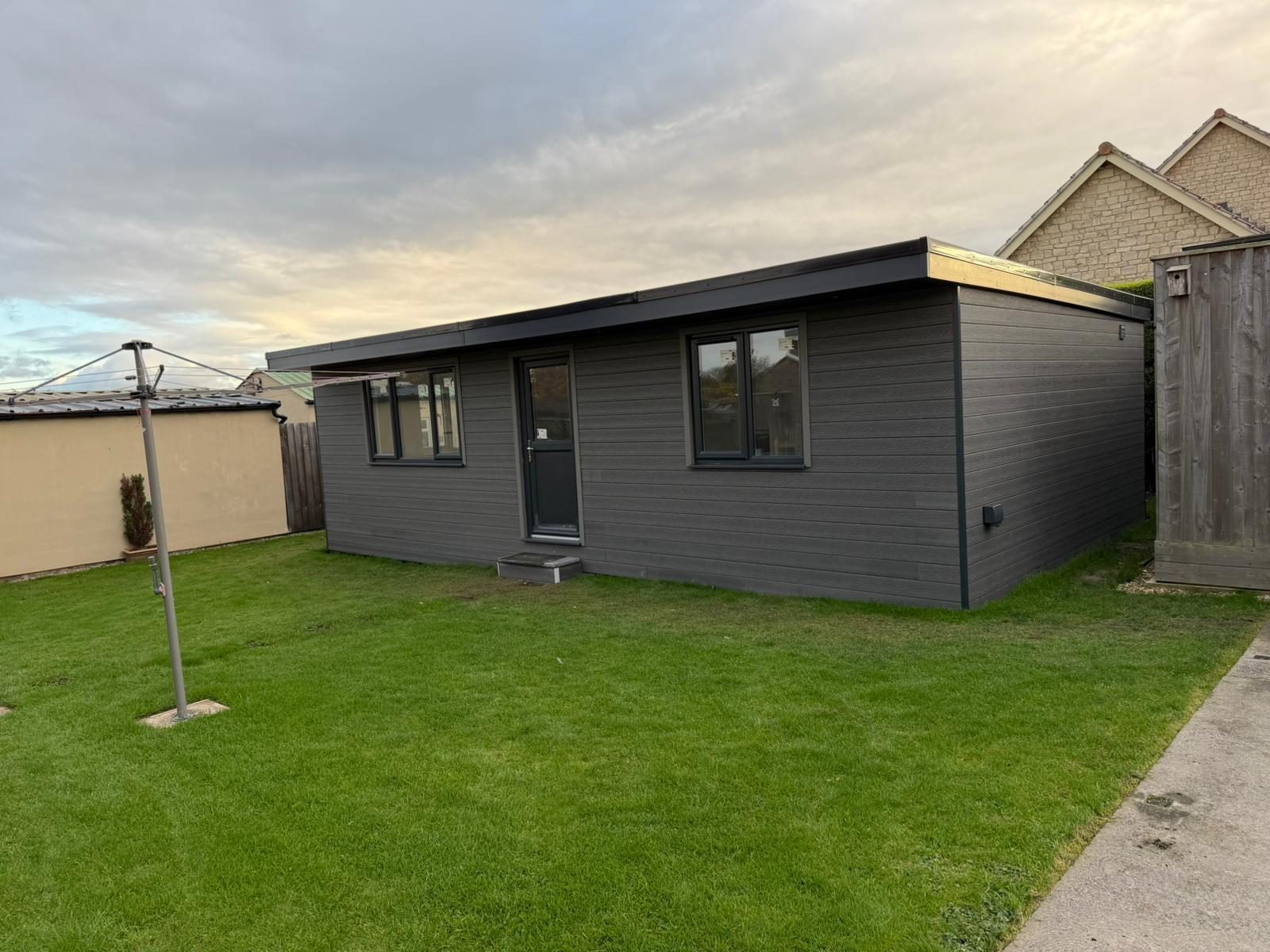 Finished steel-frame garden room, JLG Construction Services in Devon