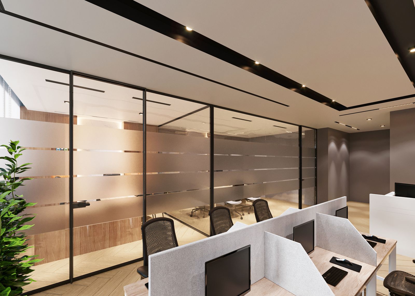 Glazed office partitions and fit-out by JLG Construction Services