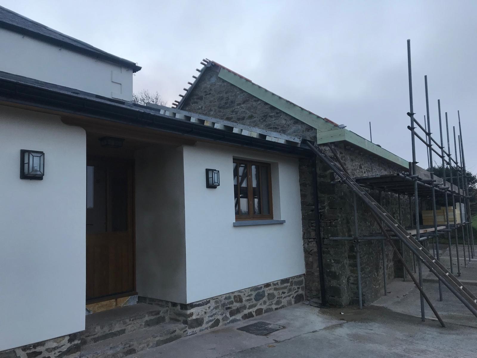 Where the new extension meets the farmhouse, Oak-Framed Farmhouse Extension, JLG Construction Services