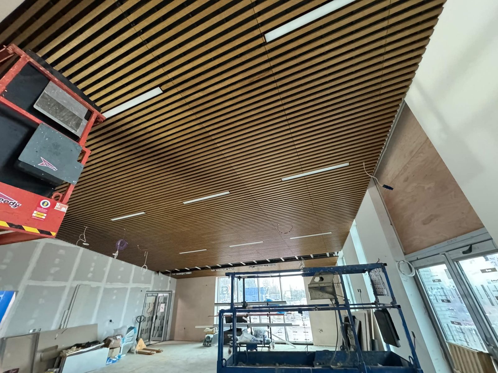 Slatted ceiling to rooflight — Plymouth Crematorium, JLG Construction Services