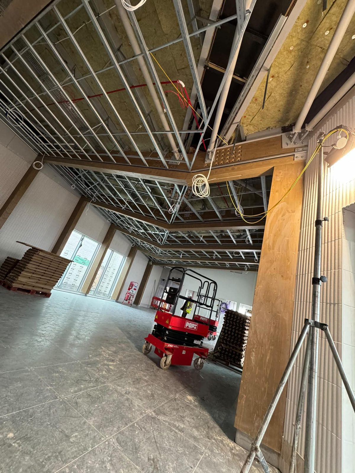 MF grid framing — Plymouth Crematorium, JLG Construction Services