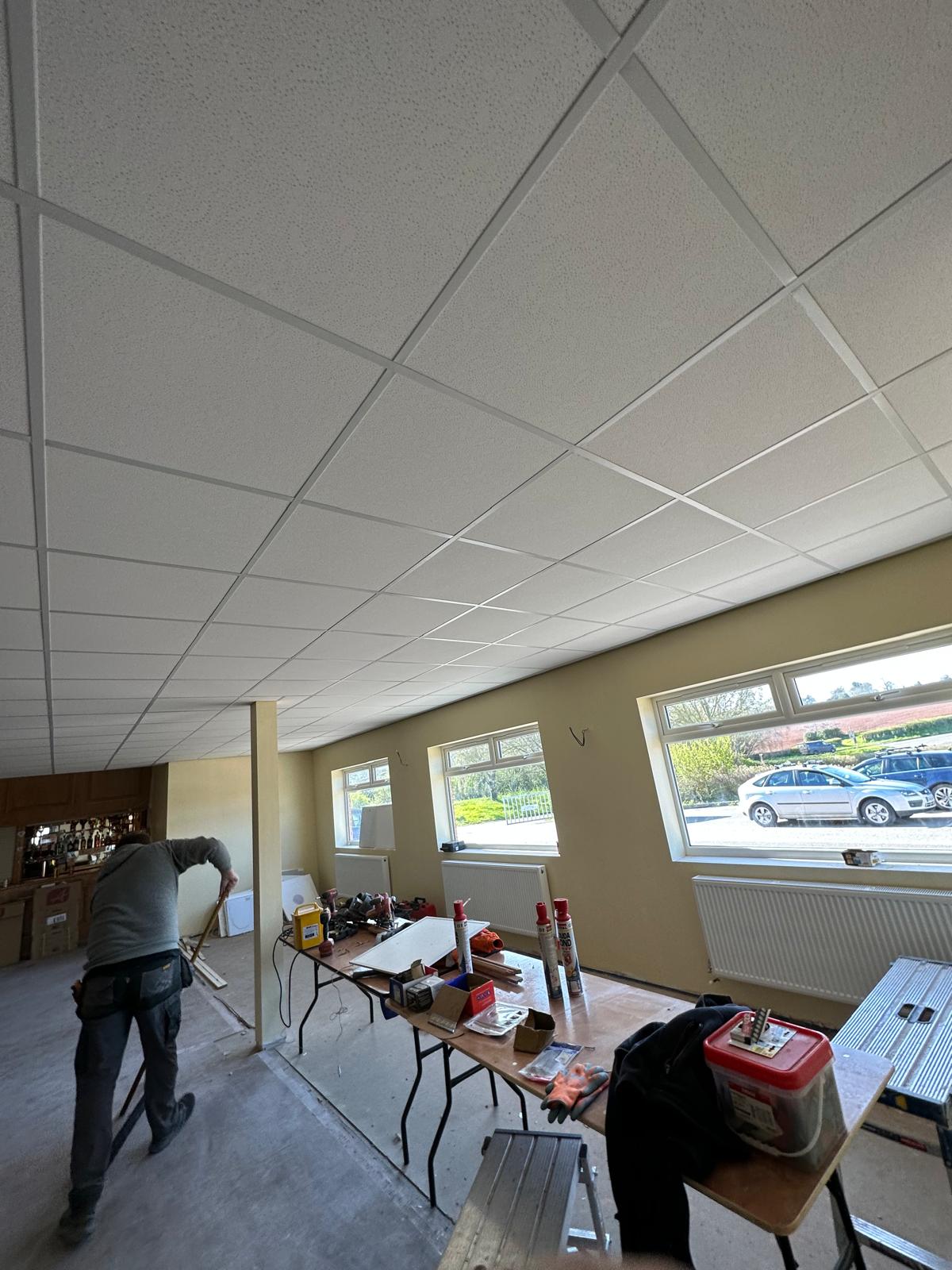 Tiles in over the hall windows, North Petherton Rugby Club, JLG Construction Services