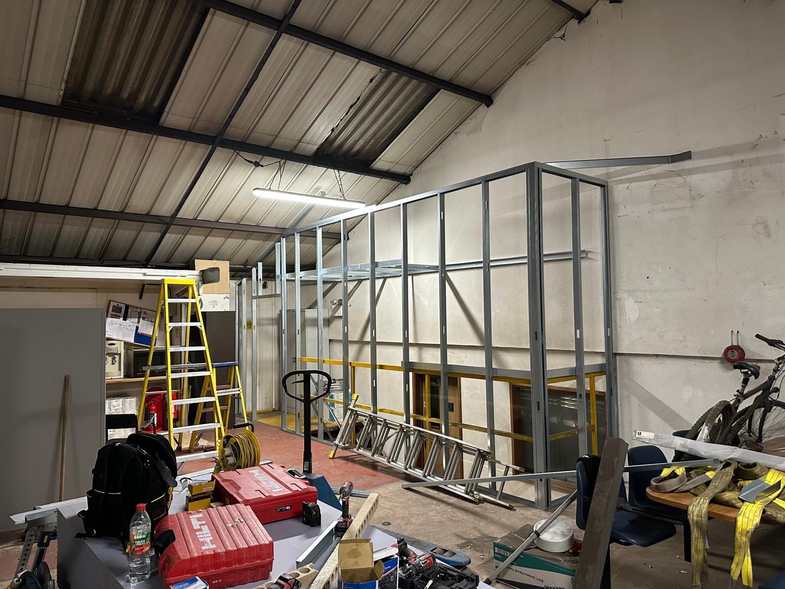 Metal-stud partition framing, Stoneman Engineering, JLG Construction Services