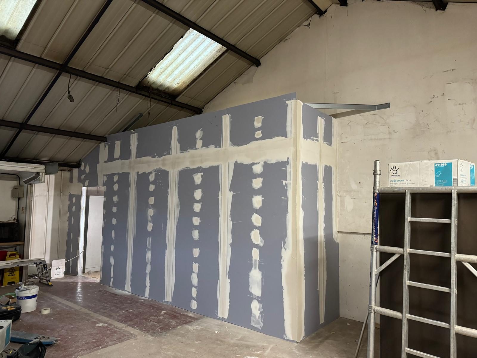 Plasterboard boarding stage, Stoneman Engineering, JLG Construction Services