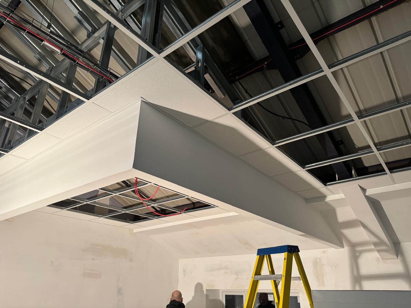 Bulkhead feature ceiling, Stoneman Engineering, JLG Construction Services
