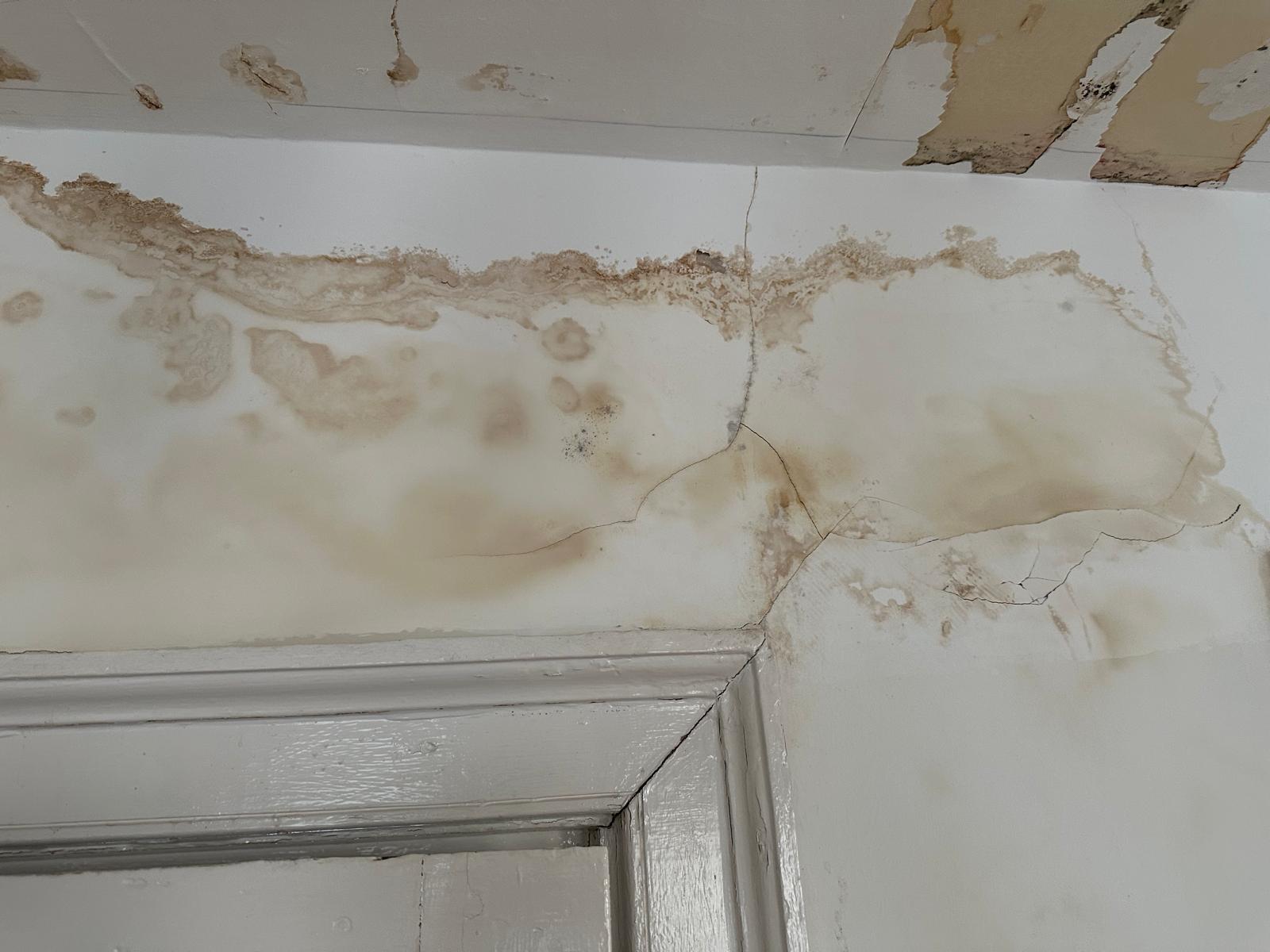 Water damage over the door heads, Storm Damage Repair, JLG Construction Services