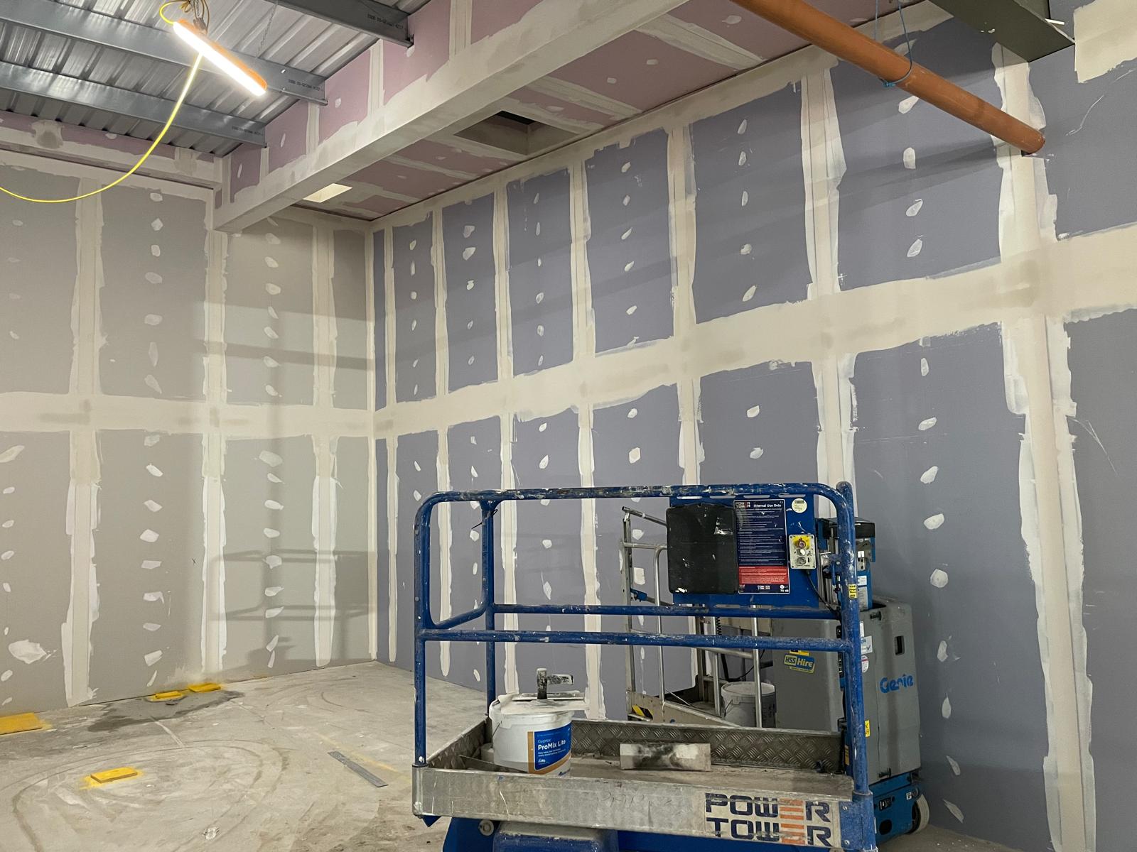 Jointing works in progress, Tarka Leisure Centre, JLG Construction Services