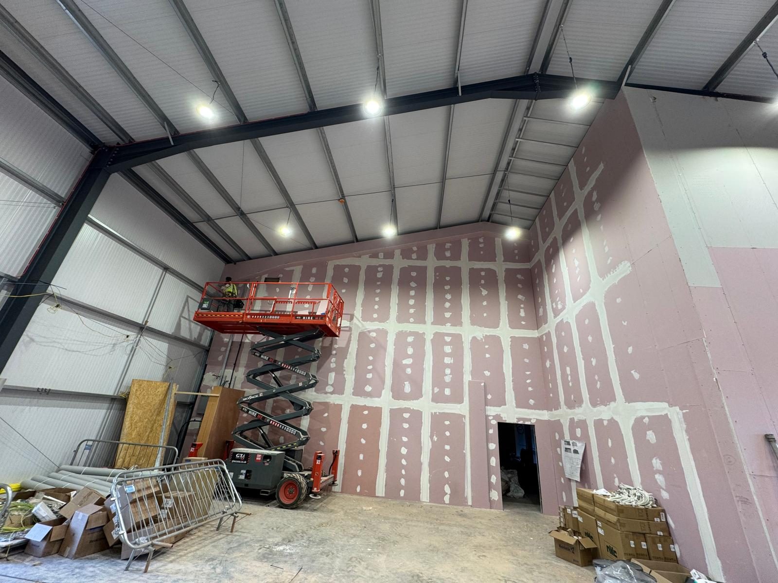 Plasterboard boarding stage, Wales & West, JLG Construction Services